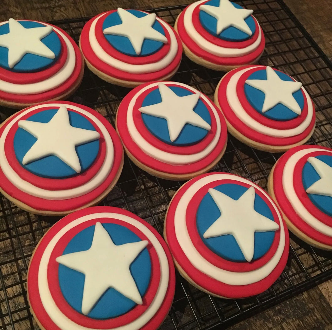 Captain America cookies qty 12