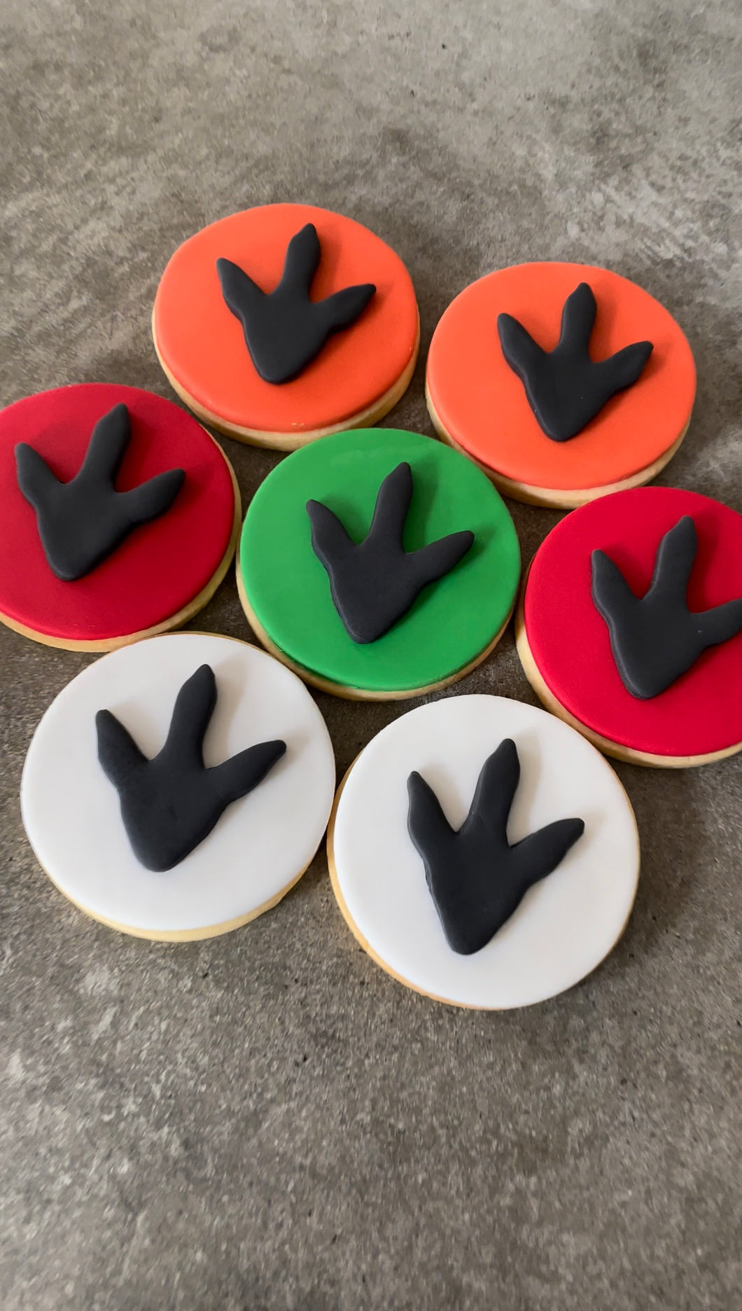 Dinosaur footprint cookies qty 12